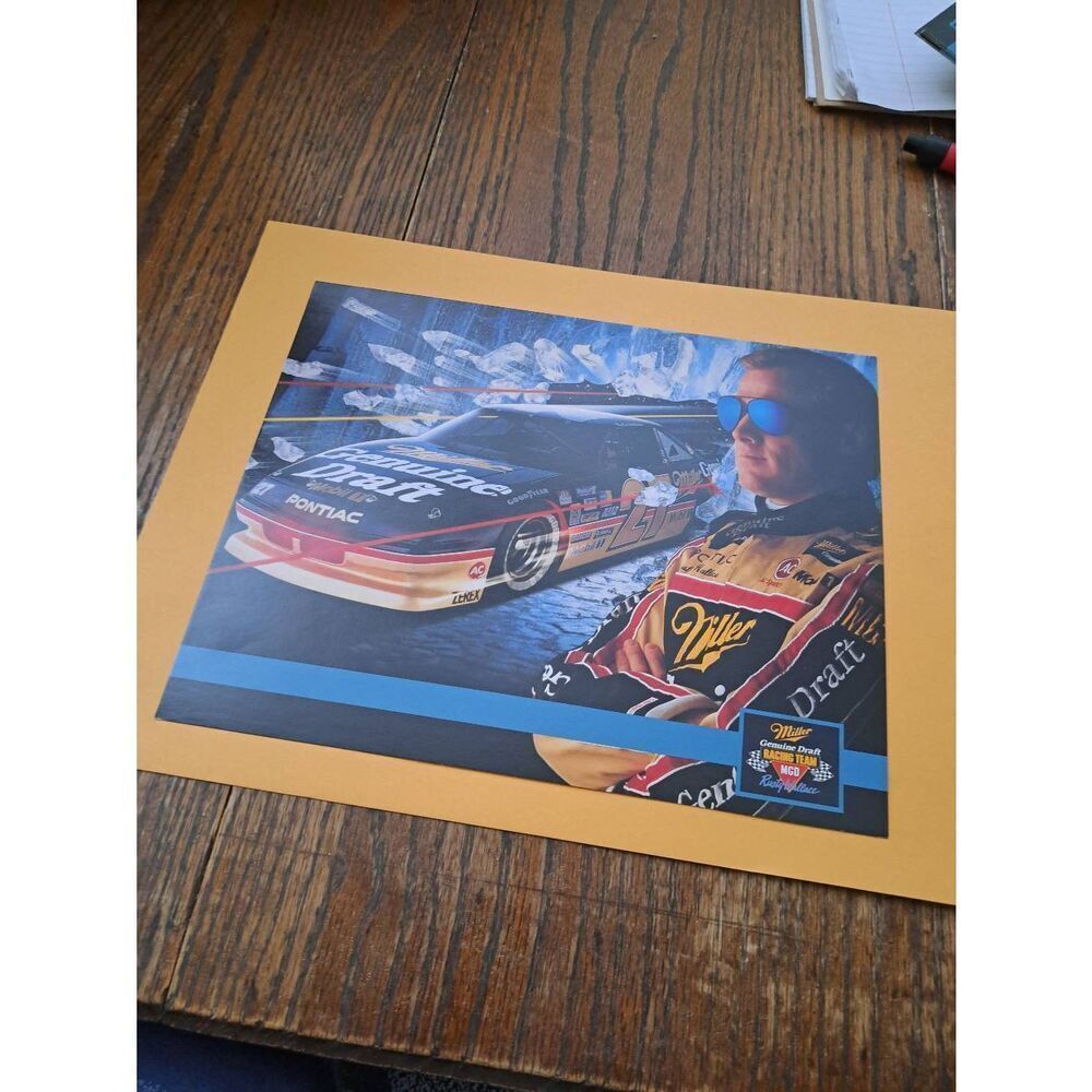 Vintage Rusty Wallace 8x10 Driver Card Miller Genuine Draft MGD #27 Spec Nascar